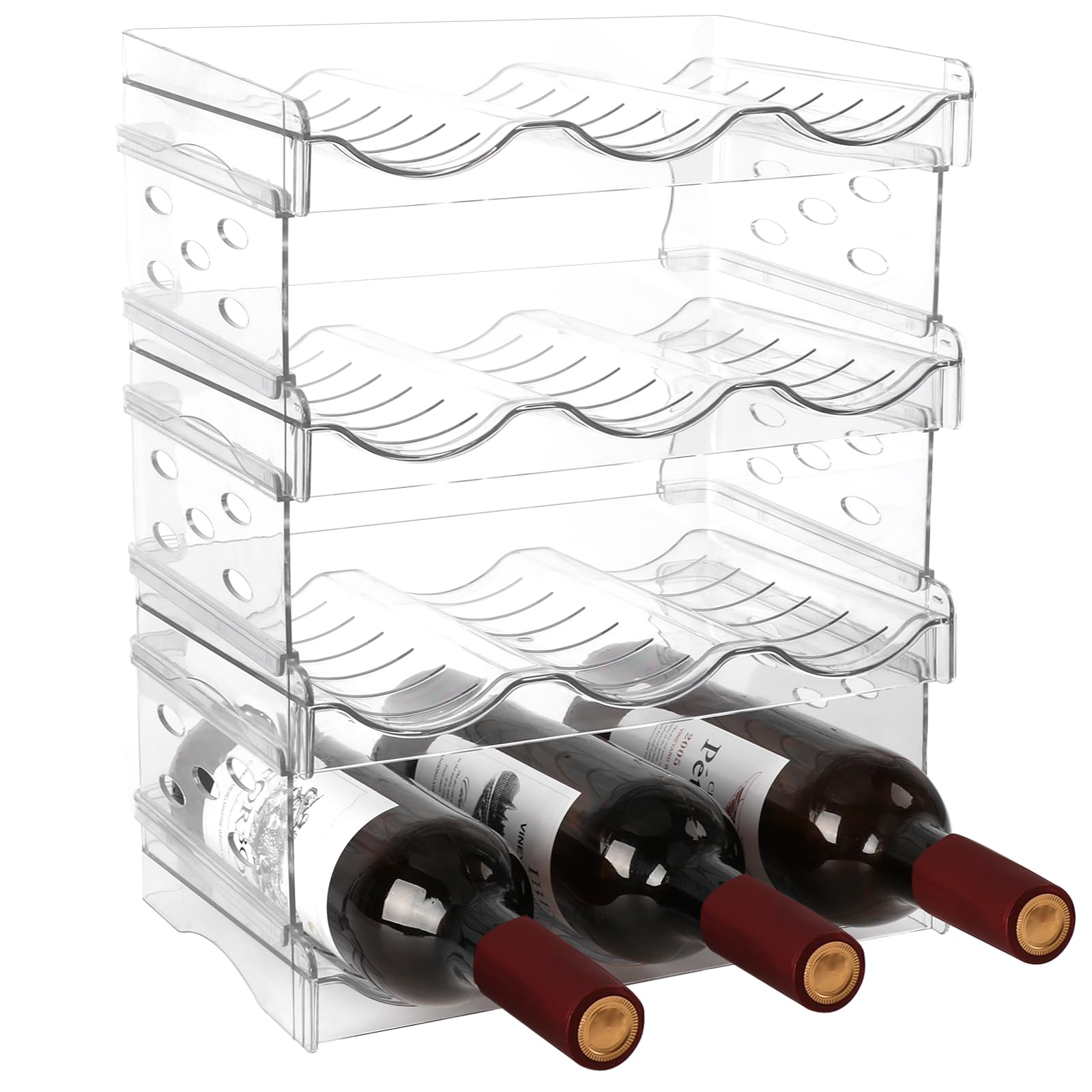 EZ COZY botellero 4 niveles apilable: organización compacta para despensa