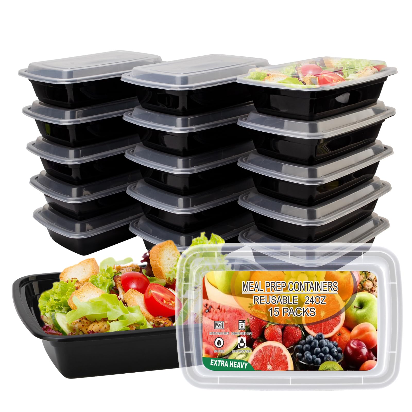 Ezalia contenedor 24oz con tapa hermética para llevar comidas.
