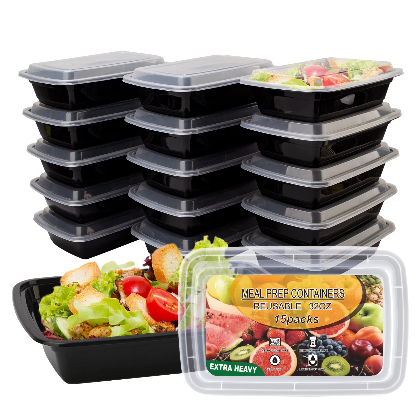 Ezalia contenedores de 32oz para preparación de comidas, ideales para la semana.