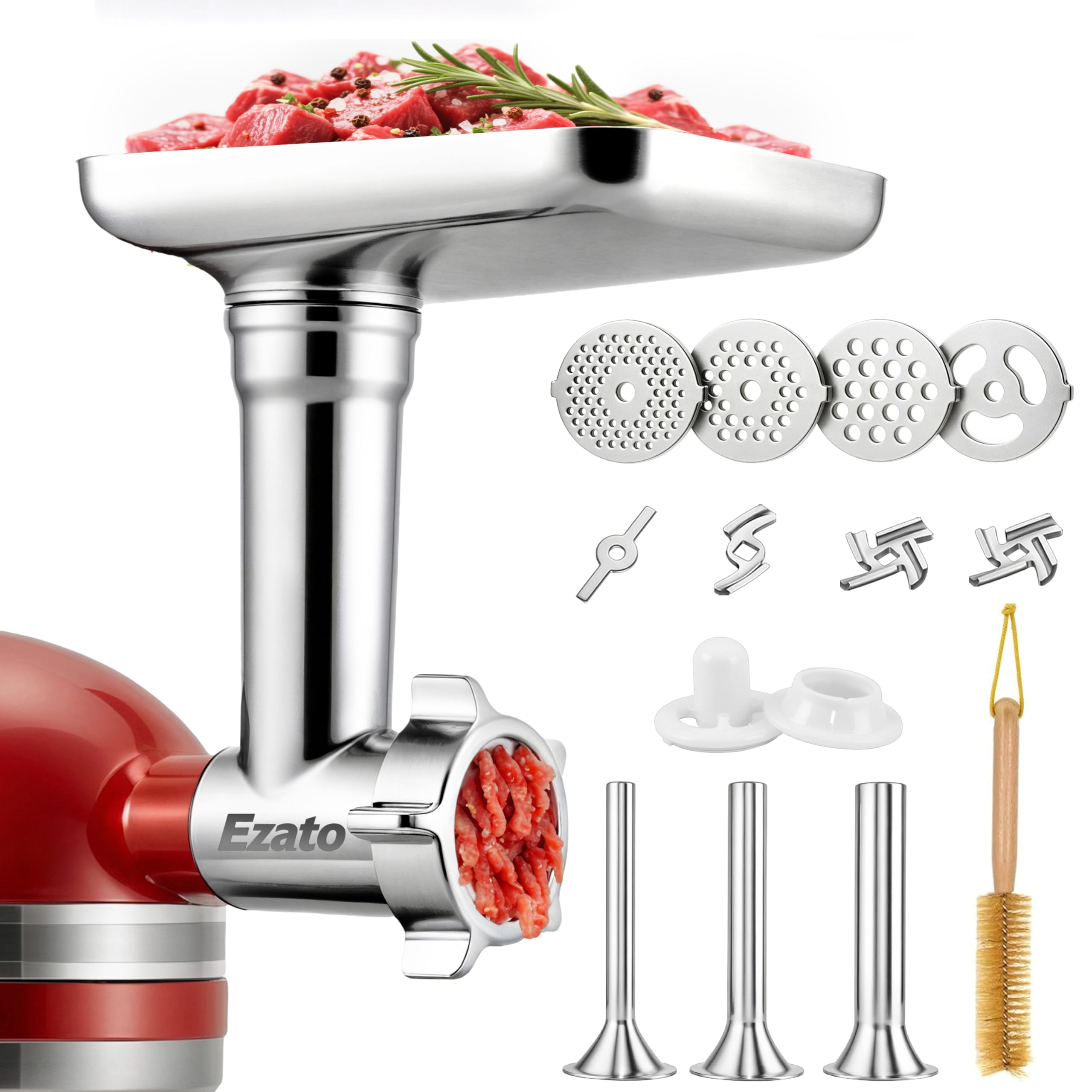 Ezato acoplador de carne para KitchenAid, moler con precisión en casa