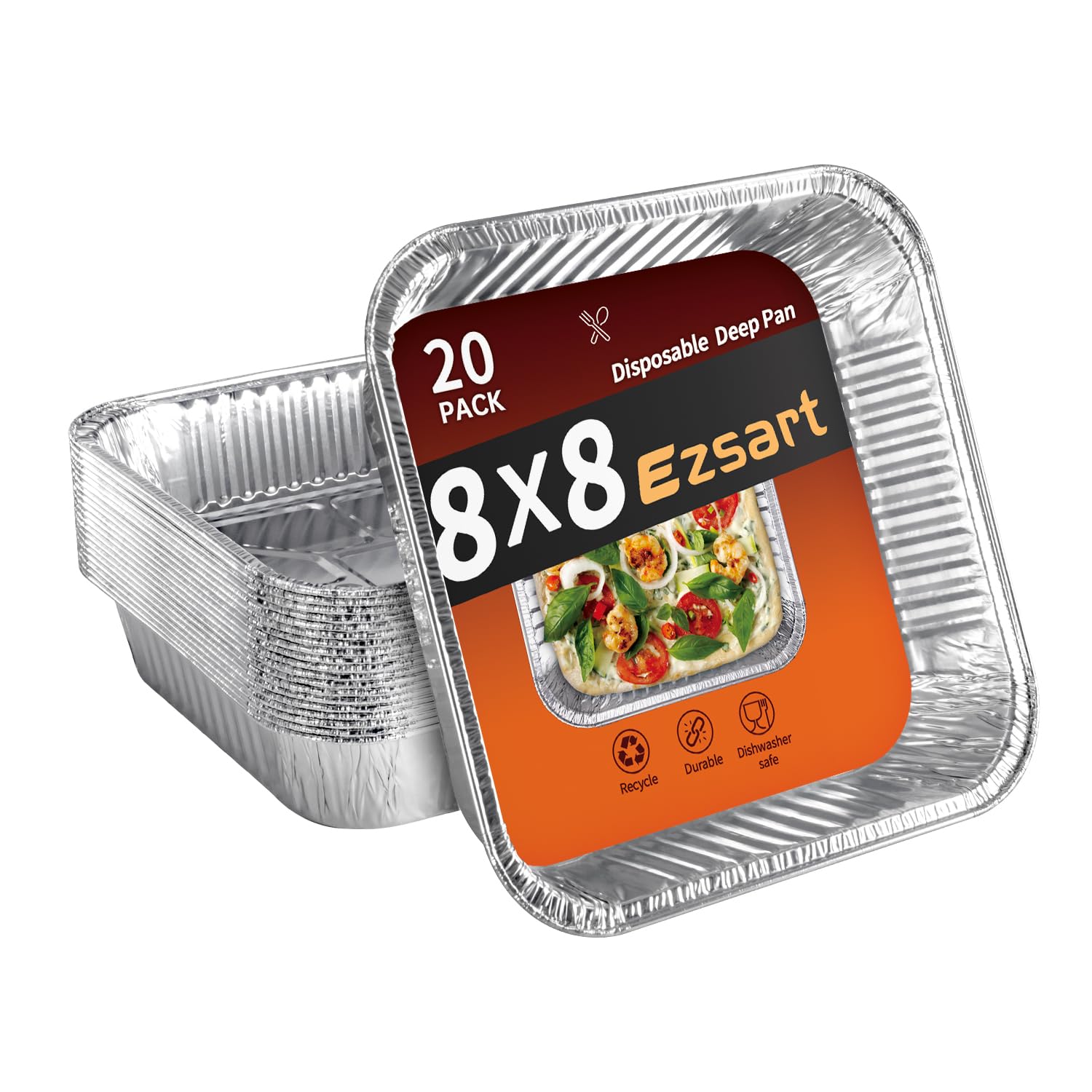 Bandeja Ezsart de aluminio 8x8 para hornear pasteles y postres