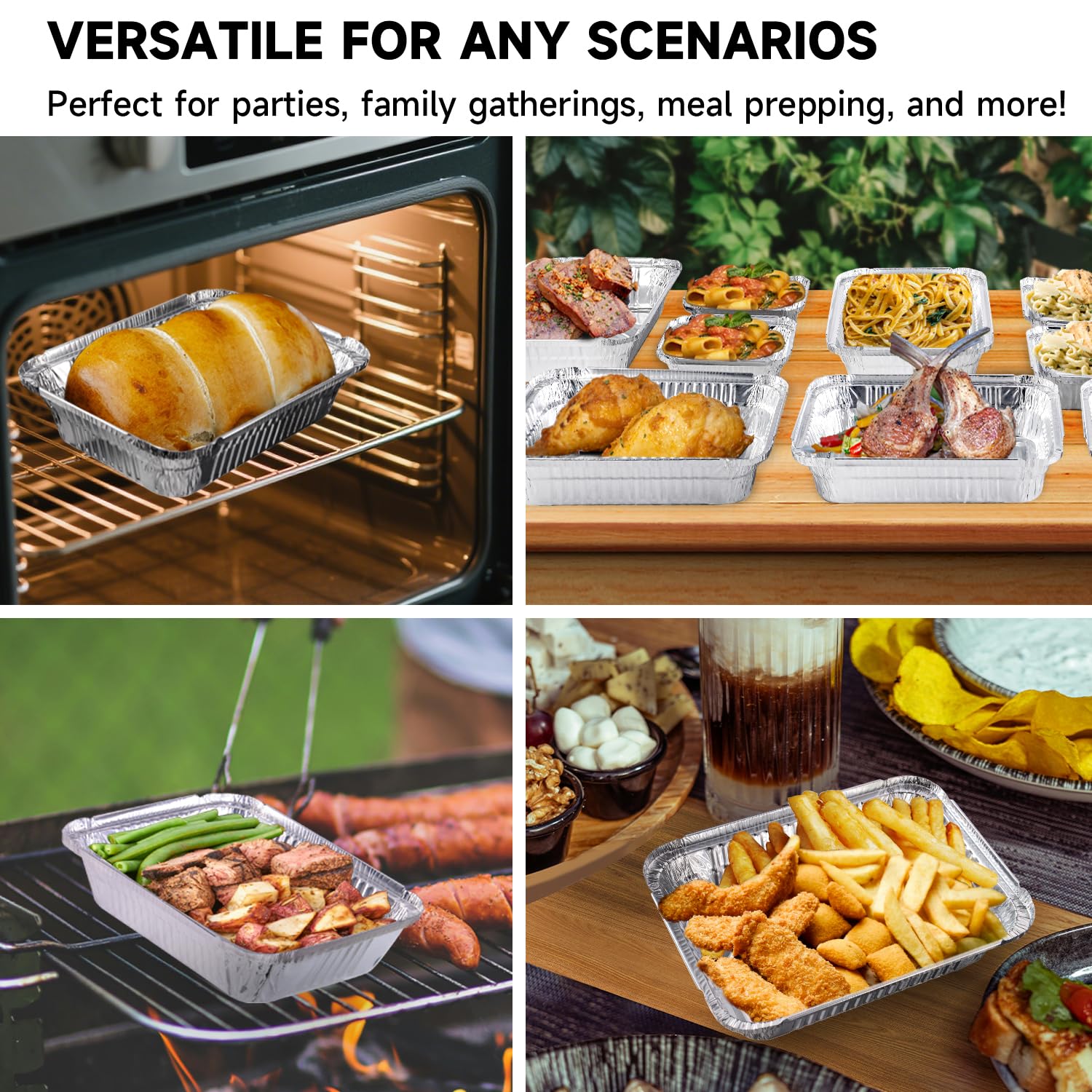 Bandejas Ezsart de aluminio, diseño extra resistente para comidas pesadas.