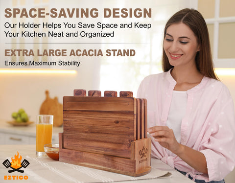 EZTICO tabla corte servicio acacia: base estable para cortar.