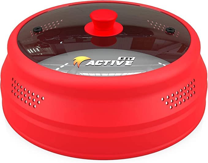 EZY ACTIVE cubre-microndas plegable en vidrio y silicona evita salpicaduras