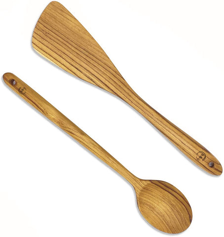 FAAY espatula de teca 12-5 pulgadas para cocinar sin rayar sartenes antiadherentes