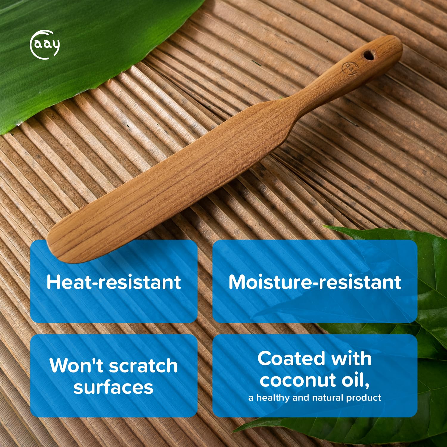 FAAY teca natural resistente a la humedad, ideal para hornear y mezclar.