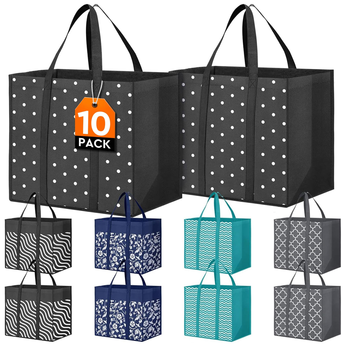 Fab totes: bolsa de compra 35L para compras diarias, gran capacidad