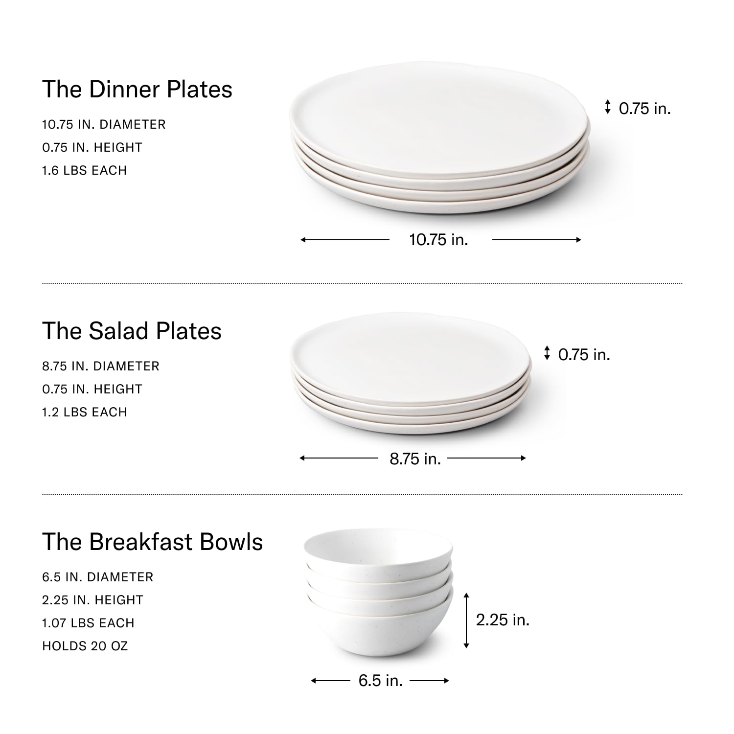 Fable plato de cena blanco moteado, ideal para presentaciones limpias y cenas con estilo