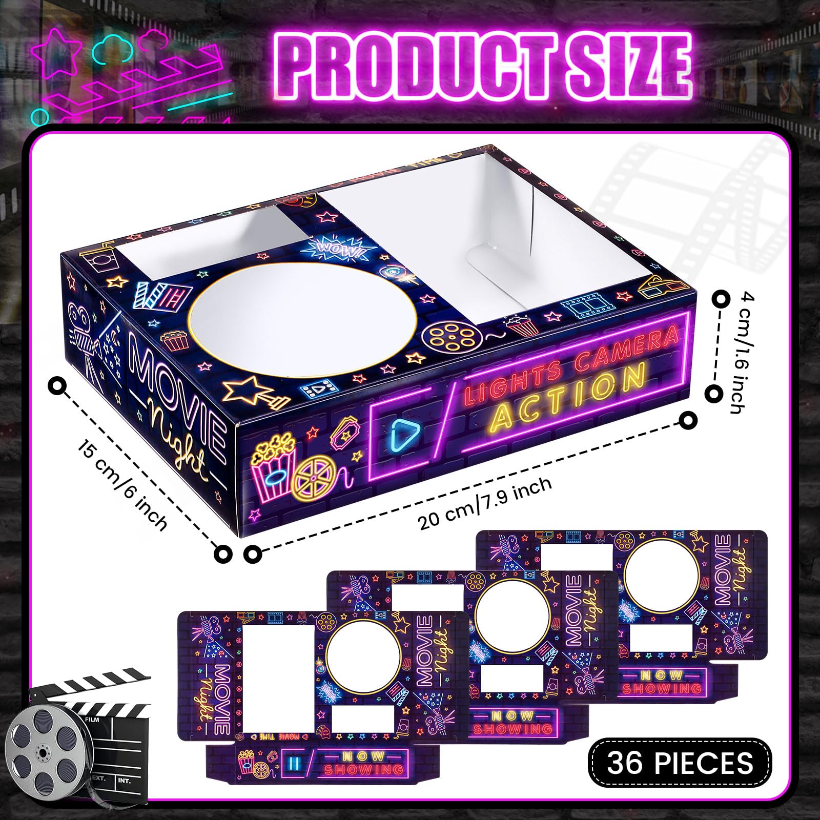 Bandeja Faccito con diseño temático de cine, ideal para snacks durante la película.