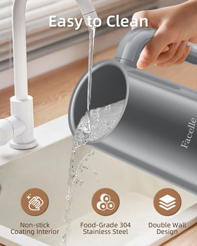 Facelle batidor-leche-4-en-1-capacidad-300ml, preparado para una o varias raciones.