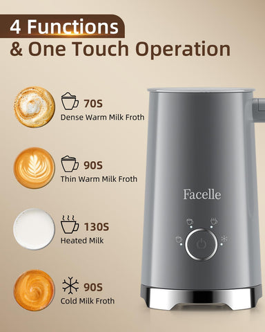 Facelle batidor-leche-4-en-1-interior, superficie antiadherente facilita limpieza diaria.