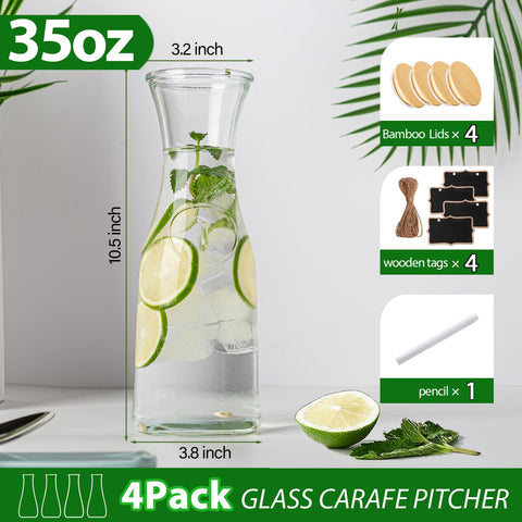 Facilfeliz jarras de cristal, tapas de madera, sellado fácil para bebidas.