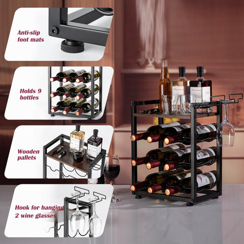 Portacopas de vino facka con brazo desmontable para secado y acceso.
