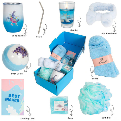 FACOYANS cesta regalo playa relajación, conjunto colorido para celebrar momentos especiales