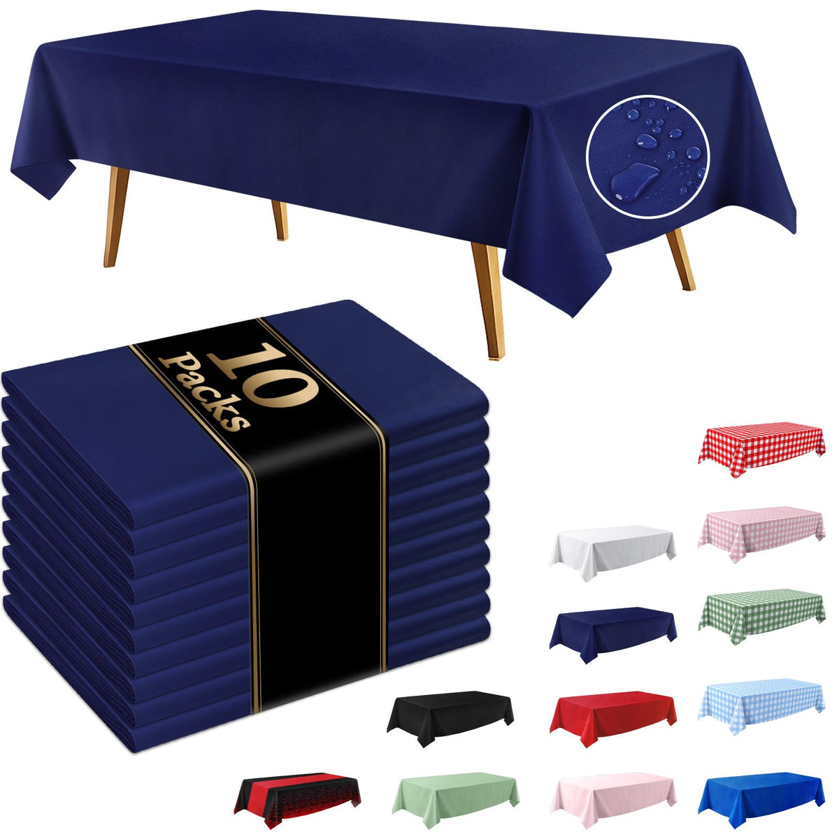 Mantel FAGNBED azul marino 54x108; protege la mesa durante eventos al aire libre.