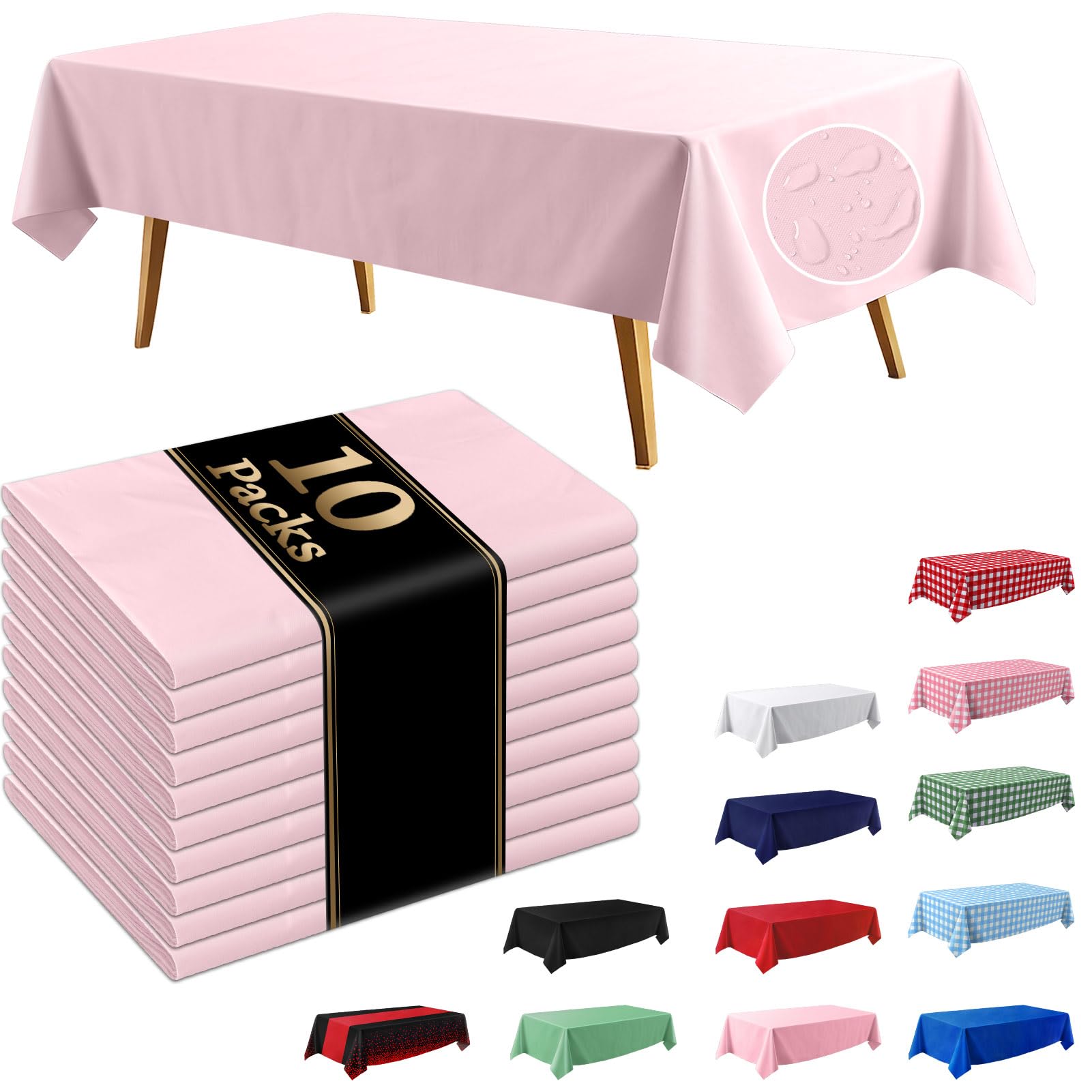 Mantel FAGNBED rosa claro para mesa, protección impermeable y fácil limpieza.