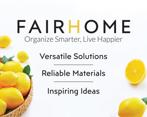 Organización versátil con FairHome, contenedores claros con asas para múltiples habitaciones.