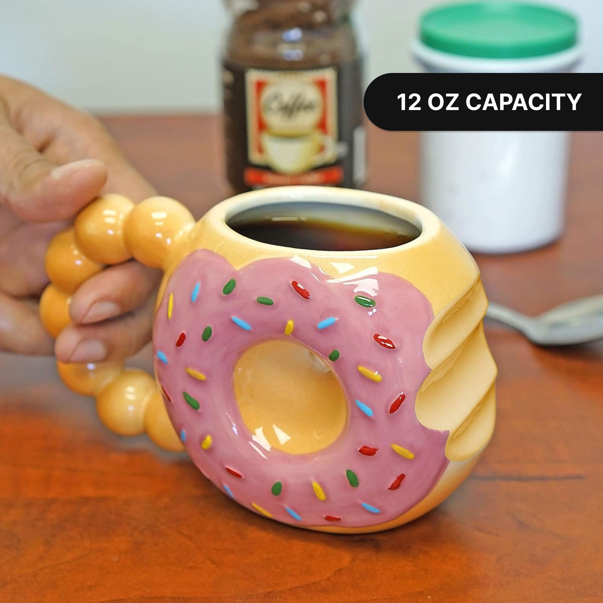 Fairly Odd Novelties Donut Touch My Coffee mug, detalle de confites, añade color a tu rutina.
