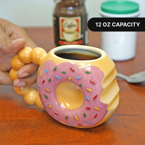 Fairly Odd Novelties Donut Touch My Coffee mug, detalle de confites, añade color a tu rutina.