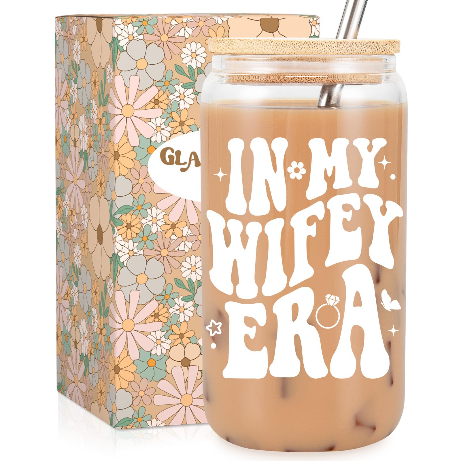 Fairy’s Gift Wifey Era: taza 16 oz con tapa para café diario.