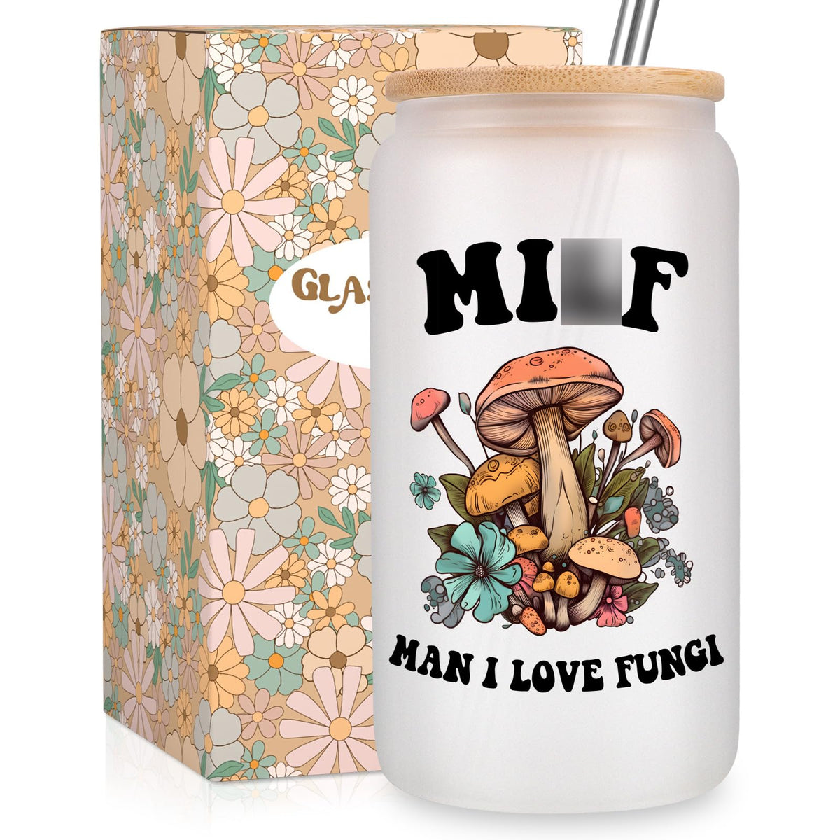 Fairy's Gift: taza de café esmerilada con hongo, elegante y duradera.