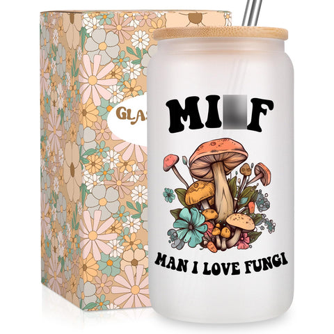 Fairy's Gift: taza de café esmerilada con hongo, elegante y duradera.