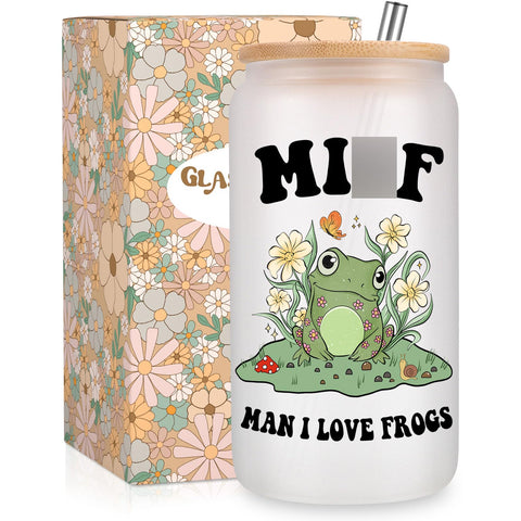 Vaso Fairy's Gift Rana 16oz con tapa, perfecto para bebidas en casa.