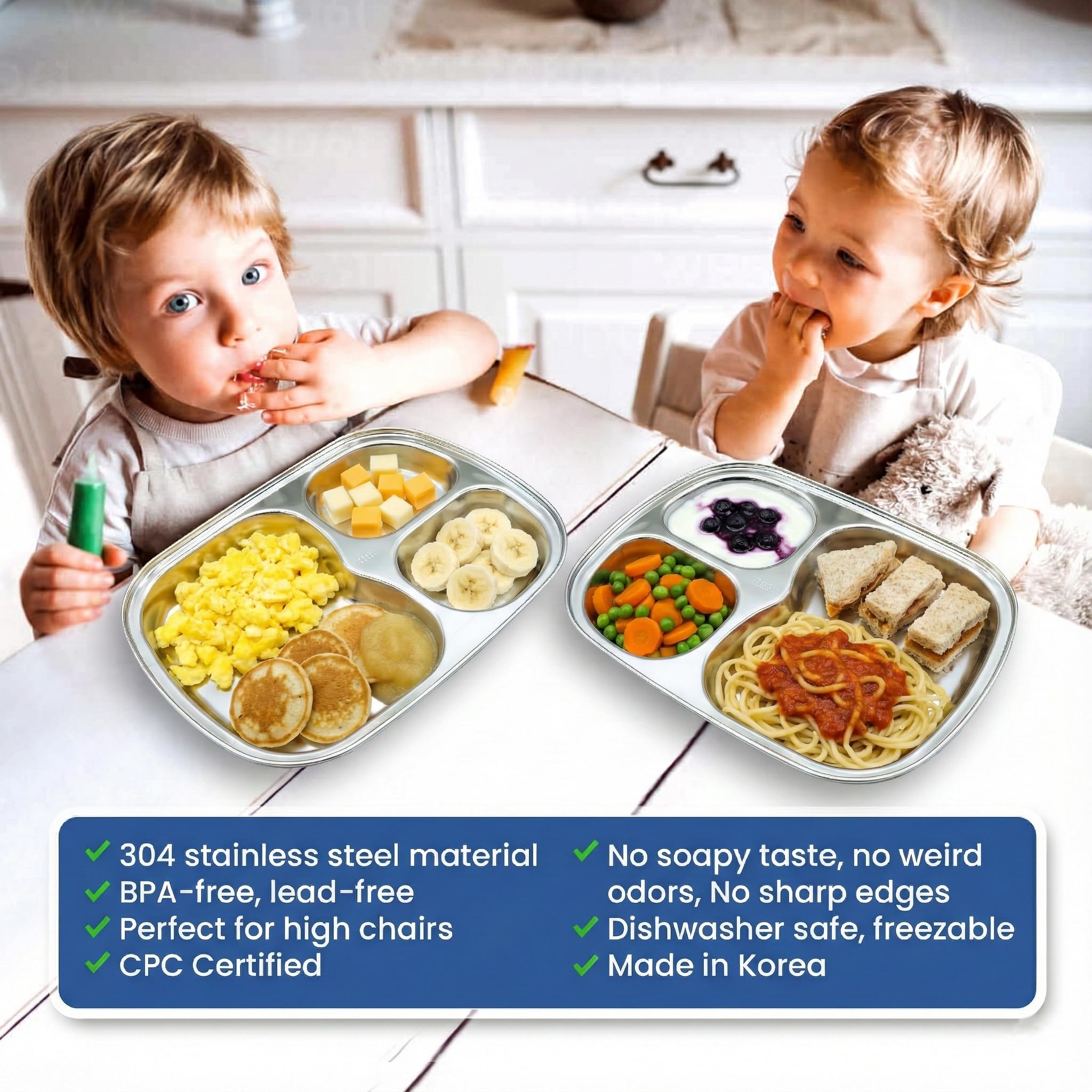 Fam 3 Compartment Tray, ideal para niños en silla alta durante la comida.