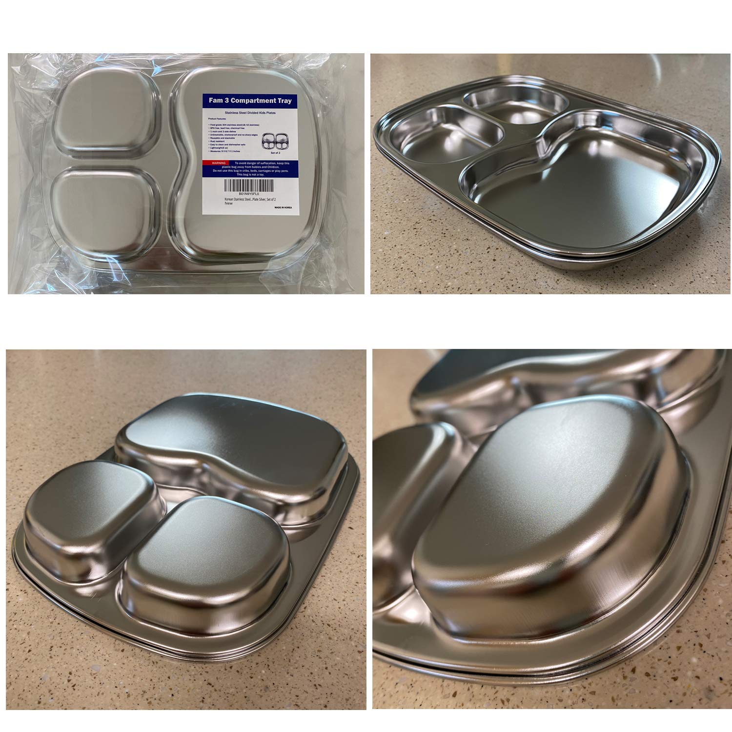 Fam 3 Compartment Tray, tres compartimentos compacto para economizar espacio.
