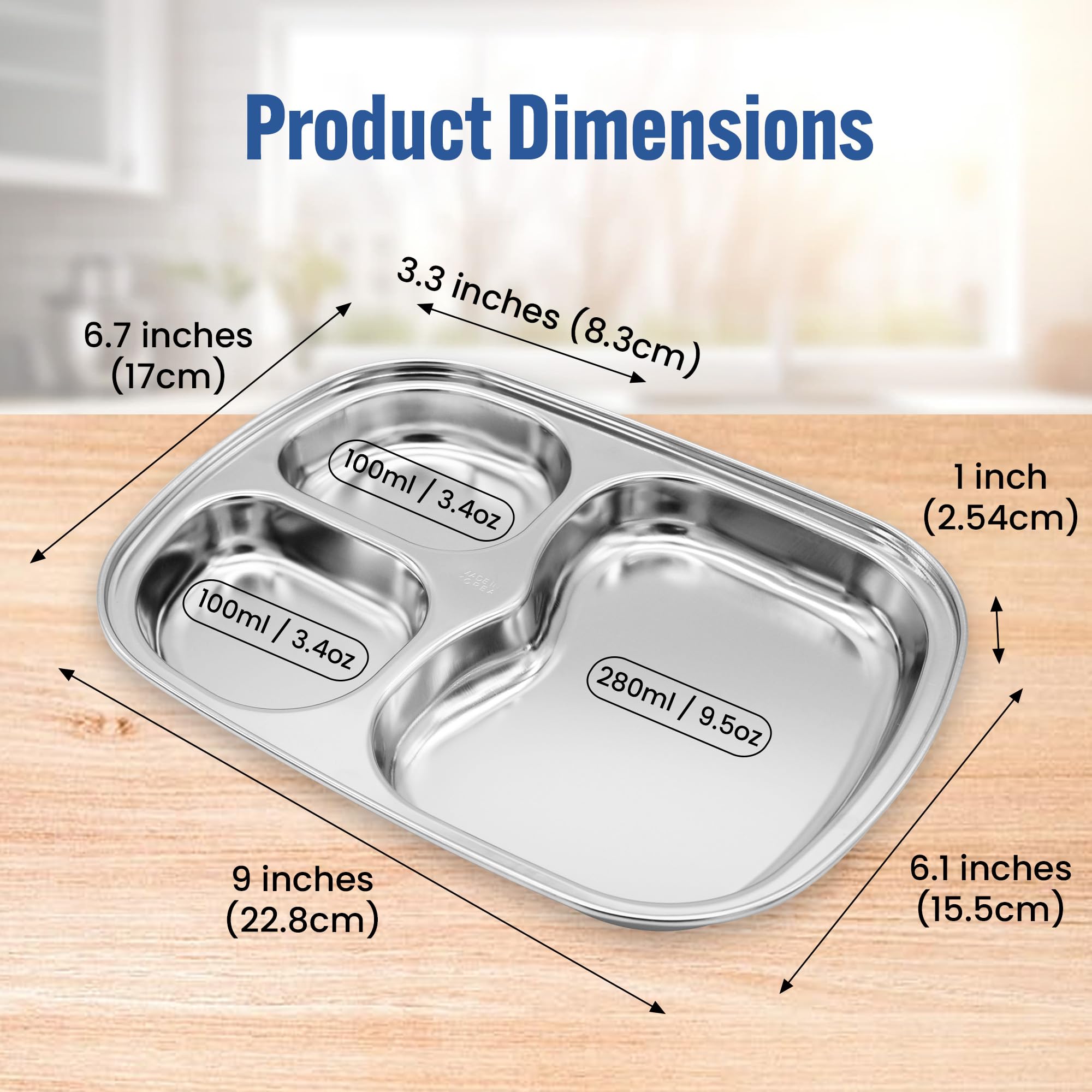 Fam 3 Compartment Tray, perfecto para actividades al aire libre como acampar.
