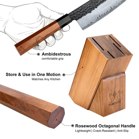 Cuchillo de fruta FAMCÜTE compacto para pelar y trocear.