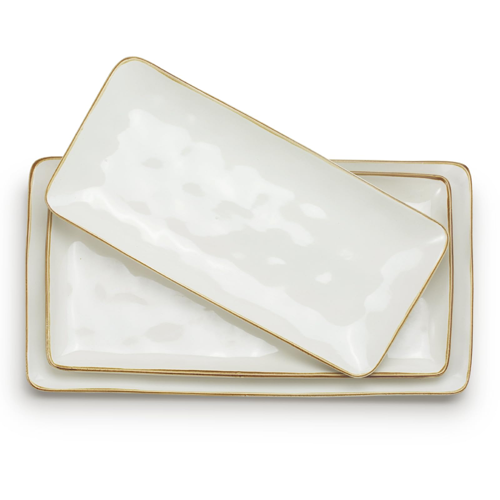 Bandeja rectangular Famiware con diseño en ola, ideal para presentar aperitivos