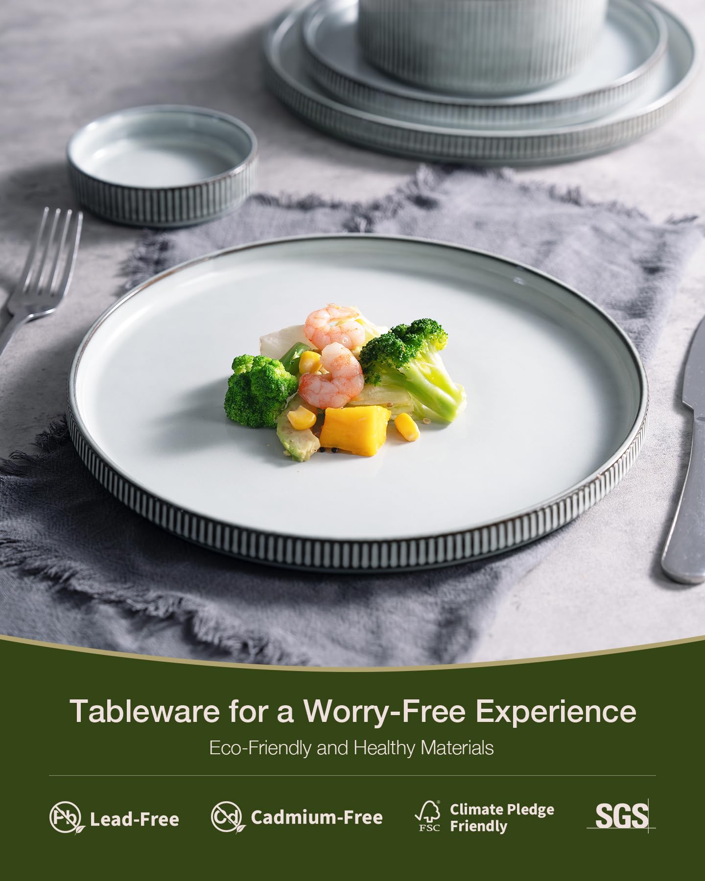 Conjunto Famiware de 8 platos y 8 tazones para reuniones familiares.