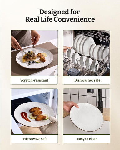 Conjunto de cena Famiware Eden con diseño embossado para ocasiones especiales.