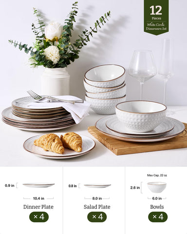 Cuenco para cereal Famiware Eden 22 oz blanco, apto para recalentado cómodo.