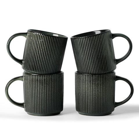 Famiware, juego de tazas 12 oz con acabado estrella, ideal para café matutino.