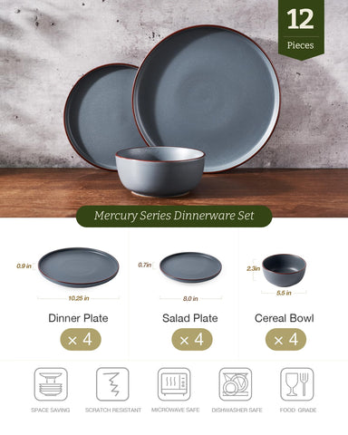 Plato de ensalada Famiware Mercury con patrón moteado, ideal para cenas informales.