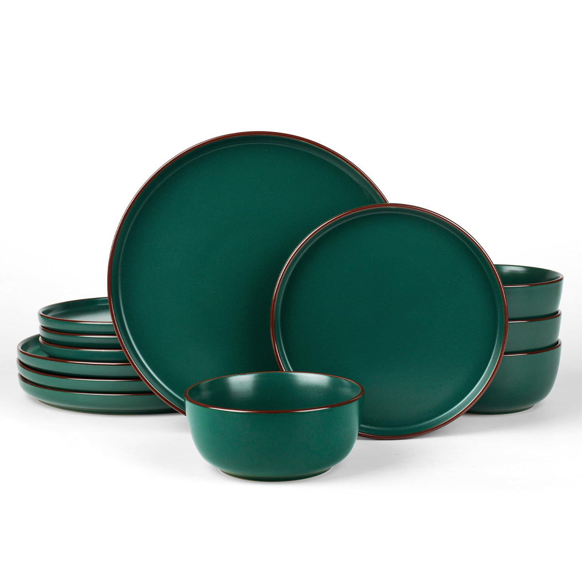 Famiware Mercury plato principal 10-25 pulgadas con borde artesanal, ideal para cenas elegantes.