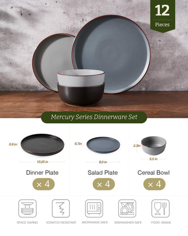 Famiware Mercury: plato de ensalada 8 pulgadas, perfecto para porciones ligeras.