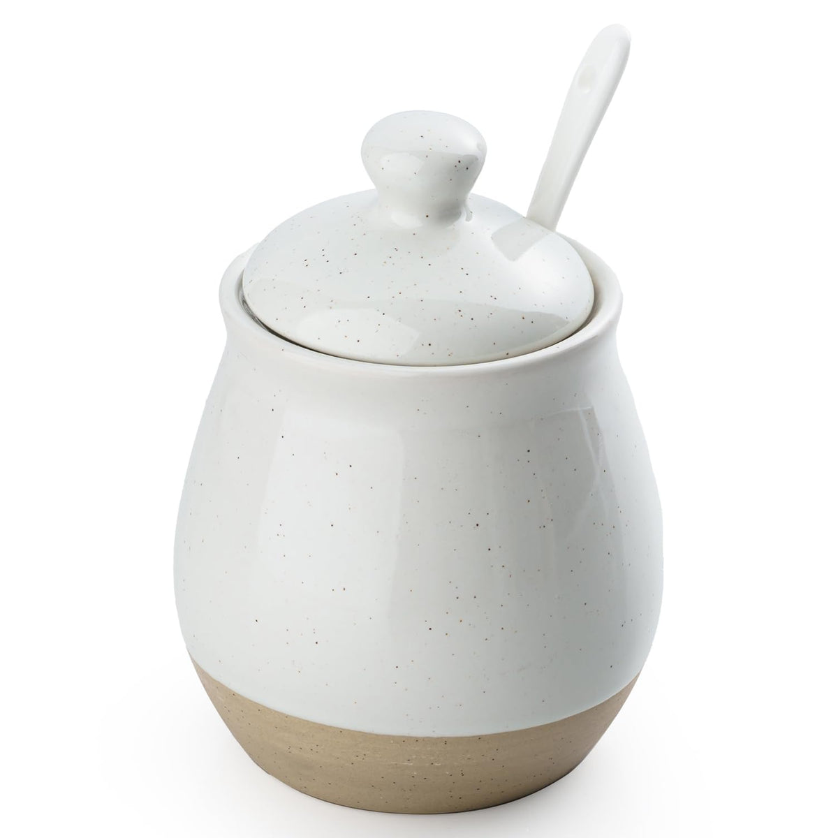 Azucarero famiware Milkyway con tapa y cuchara, almacenamiento limpio para la mesa.