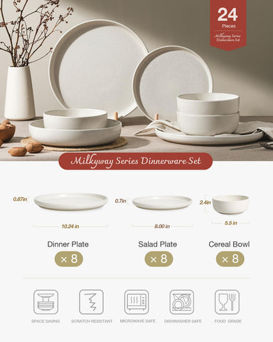 Famiware Milkyway: platos de ensalada 8, presentación elegante para reuniones.