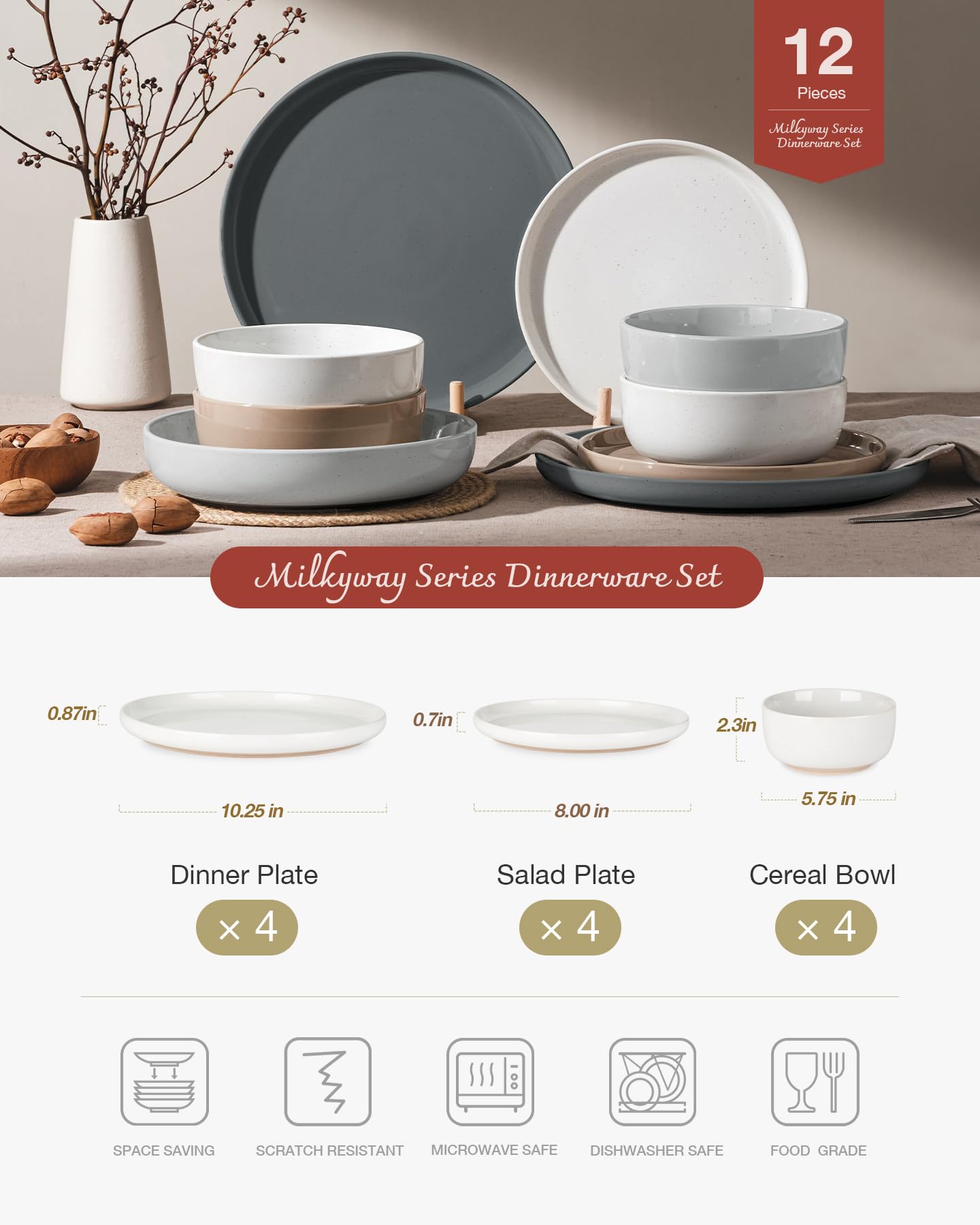 Famiware Milkyway: platos de ensalada modernos para comidas diarias.