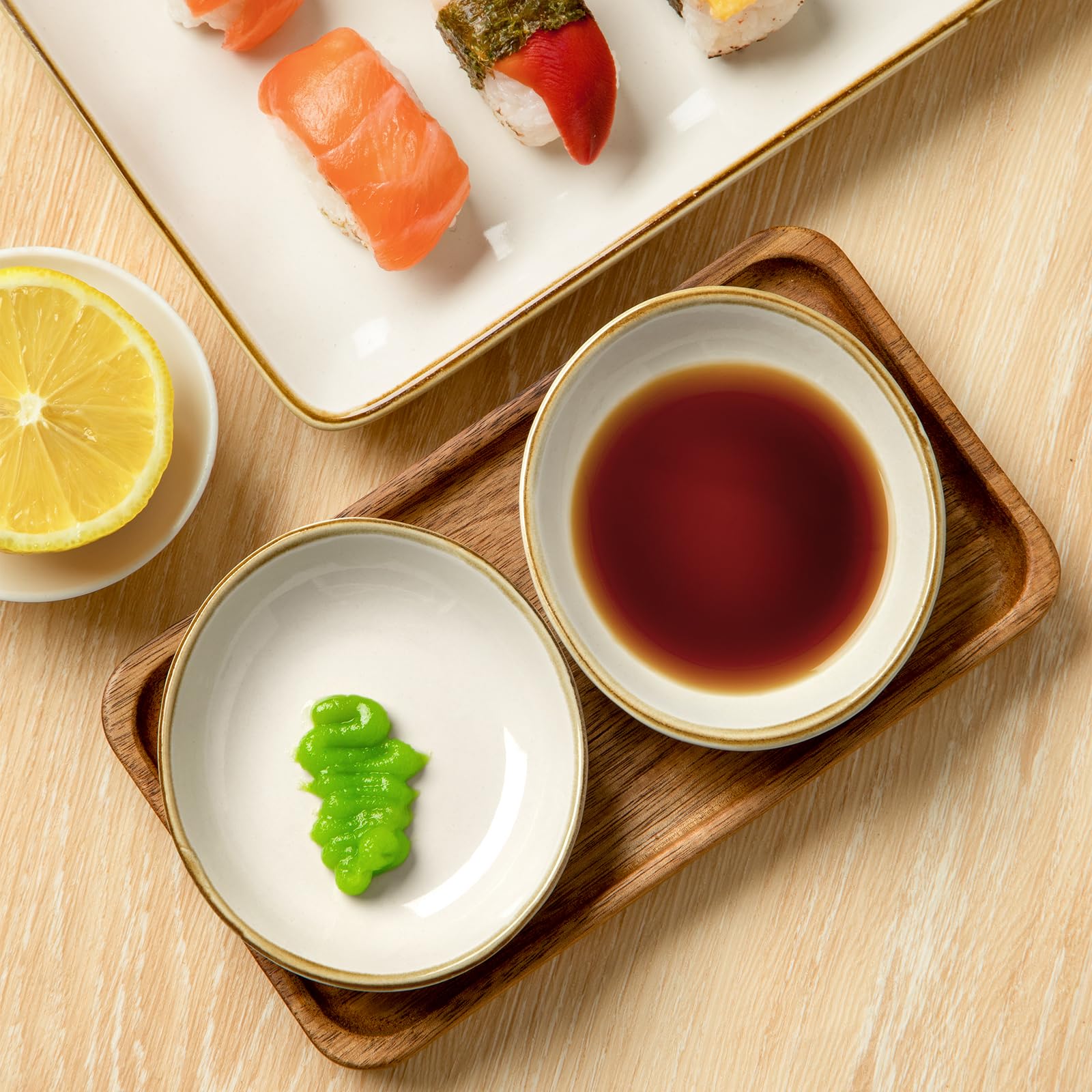 Conjunto de seis tazones ovalados para servir aperitivos