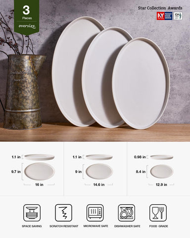 famiware plato ovalado de 14 pulgadas ideal para guarniciones