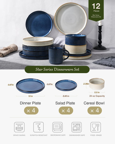 Famiware Star: cuenco cereal 23 oz apto para uso diario y microondas.