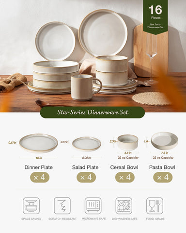 Famiware Star cuenco cereal profundo 23oz, perfecto para desayunos abundantes