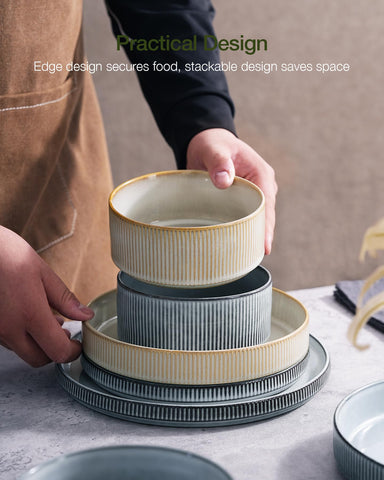 famiware Star Dinnerware Set: apto lavavajillas y microondas para limpieza fácil