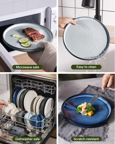 famiware Star Dinnerware Set: diseño multicolor cappuccino y azul humo para mesa moderna