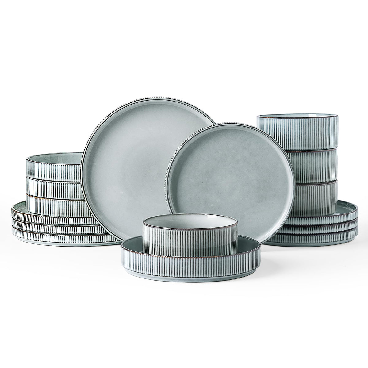 Famiware Star plato de cena con borde ribado, ideal para comidas diarias