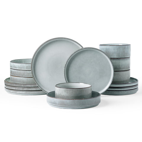 Famiware Star plato de cena con borde ribado, ideal para comidas diarias